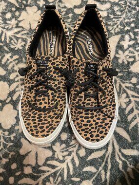 Sperry Top-Sider Pier Wave LTT Leopard Print Canvas Sneakers